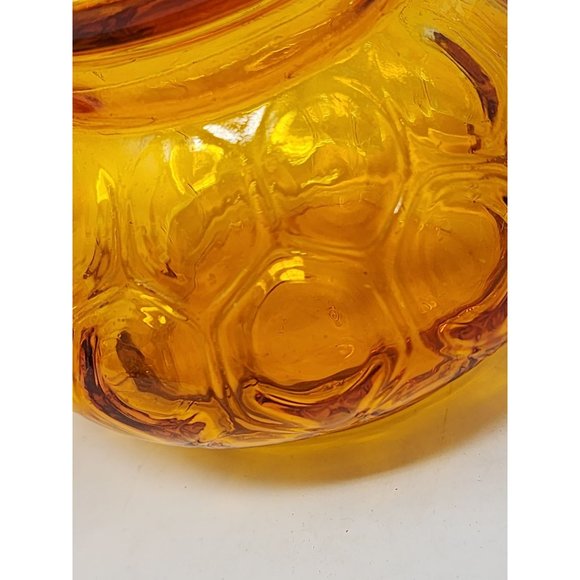 Set Of 2 Vintage Thumbprint Orange Round Glass Votive Candle Holders/Jars - Picture 8 of 10